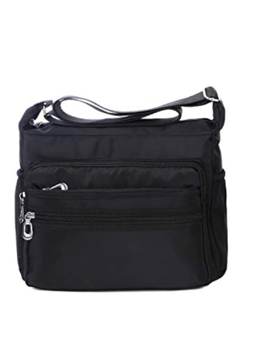 Water Resistant Nylon Crossbody Bag Multi Pocket Travel Purse